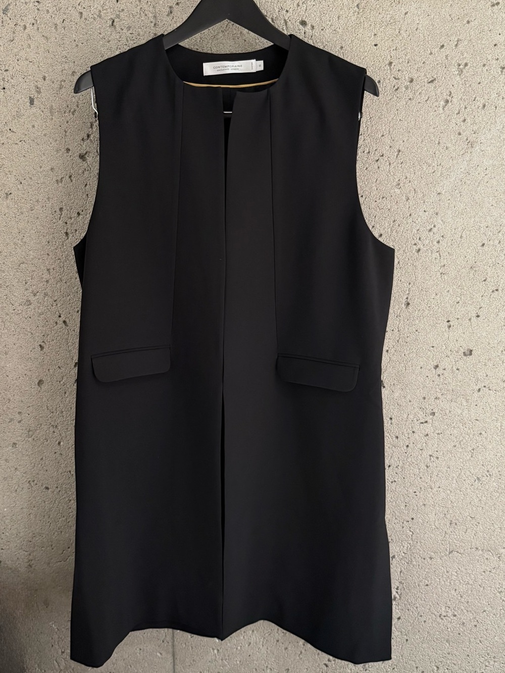 Contemporaine Simons Exclusive Black Sleeveless Structured Tunic Size 16